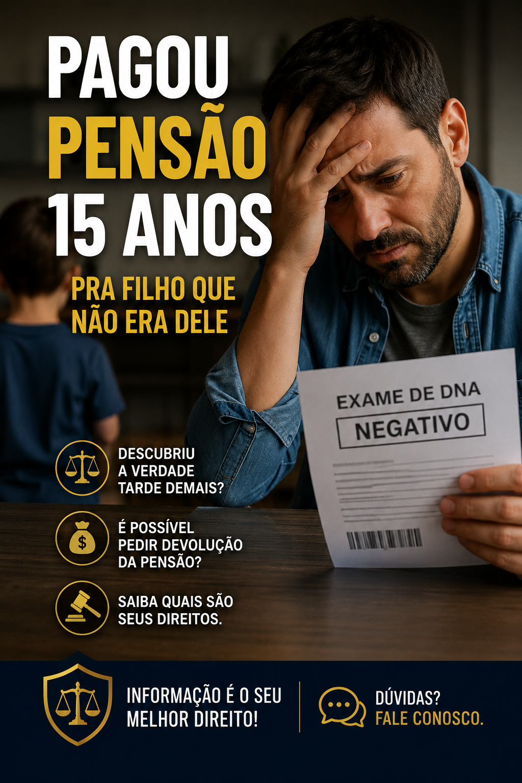 Pagou pensão por 15 anos para um filho que não era dele: quais são os direitos do pai?